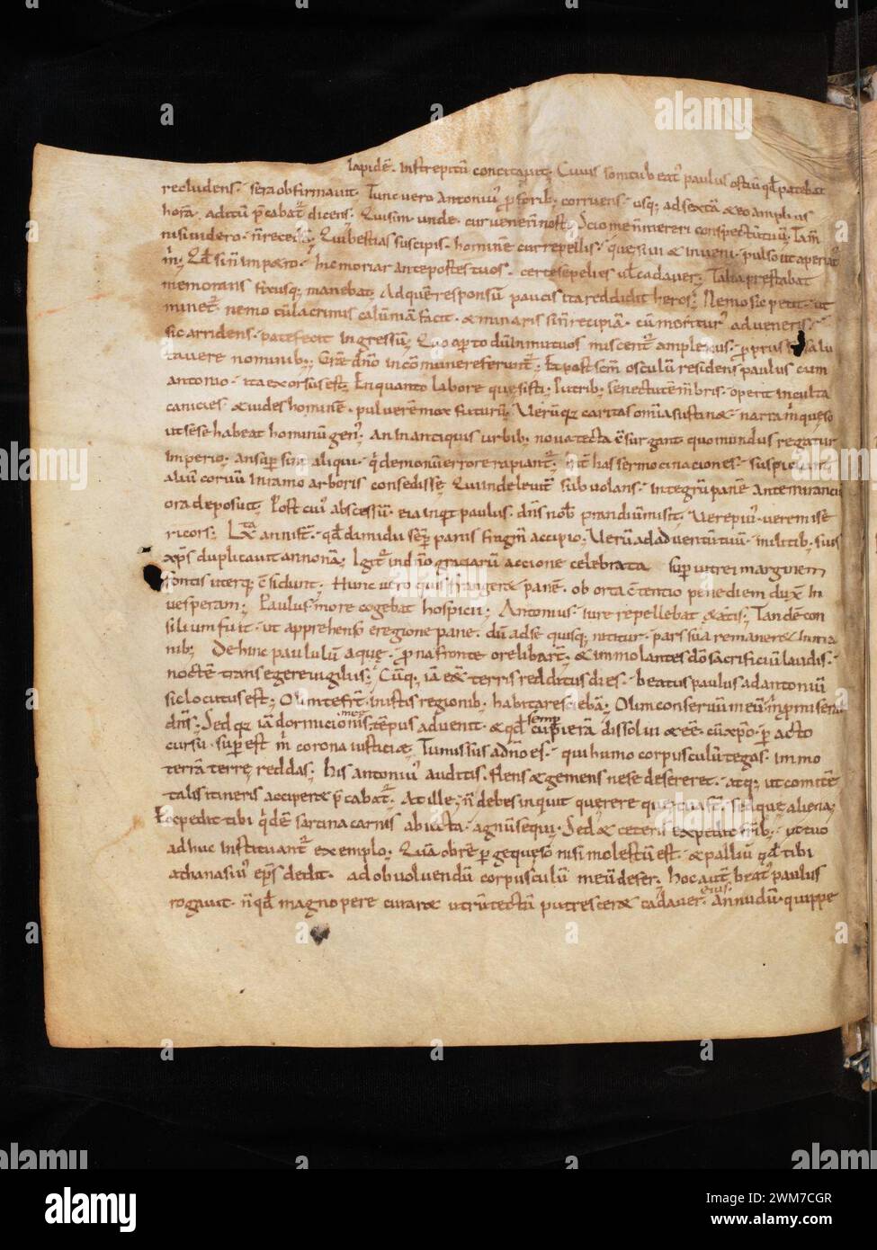 Cod. 199, f. 139v – Gregorius Turonensis Libri octo miraculorum, in addition Evangelium Johannis (Fragmentum, Hieronymus Vita sancti Pauli Thebaei. Stock Photo
