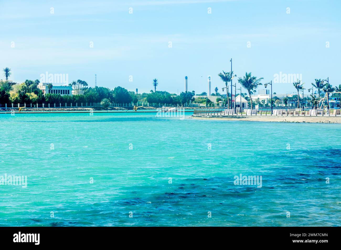 Al-Hamra corniche seaside lagoon view, Jeddah, Saudi Arabia Stock Photo