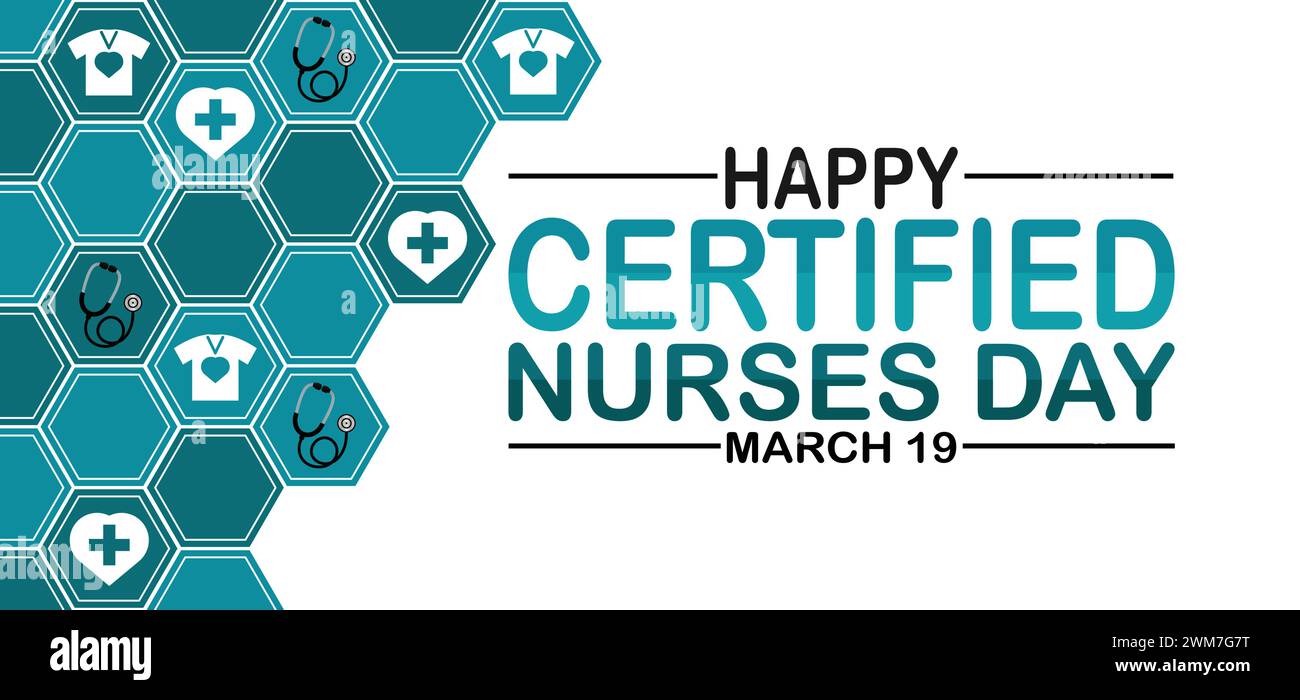 Happy Certified Nurses Day wallpaper with typography. Happy Certified Nurses Day, background Stock Vector