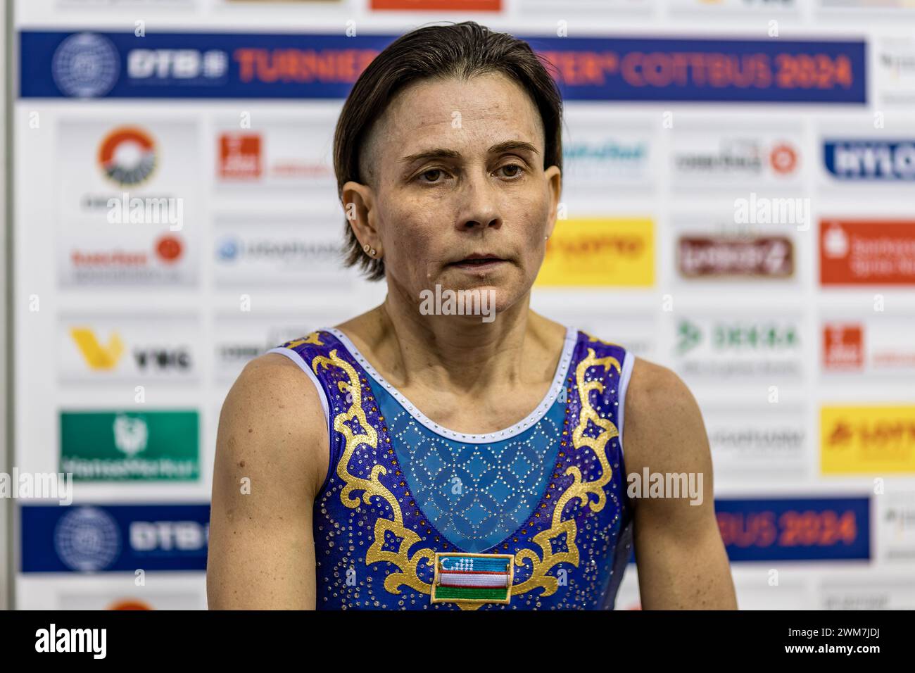 Cottbus, Germany. 24th Feb, 2024. Gymnastics World Cup, women Vault