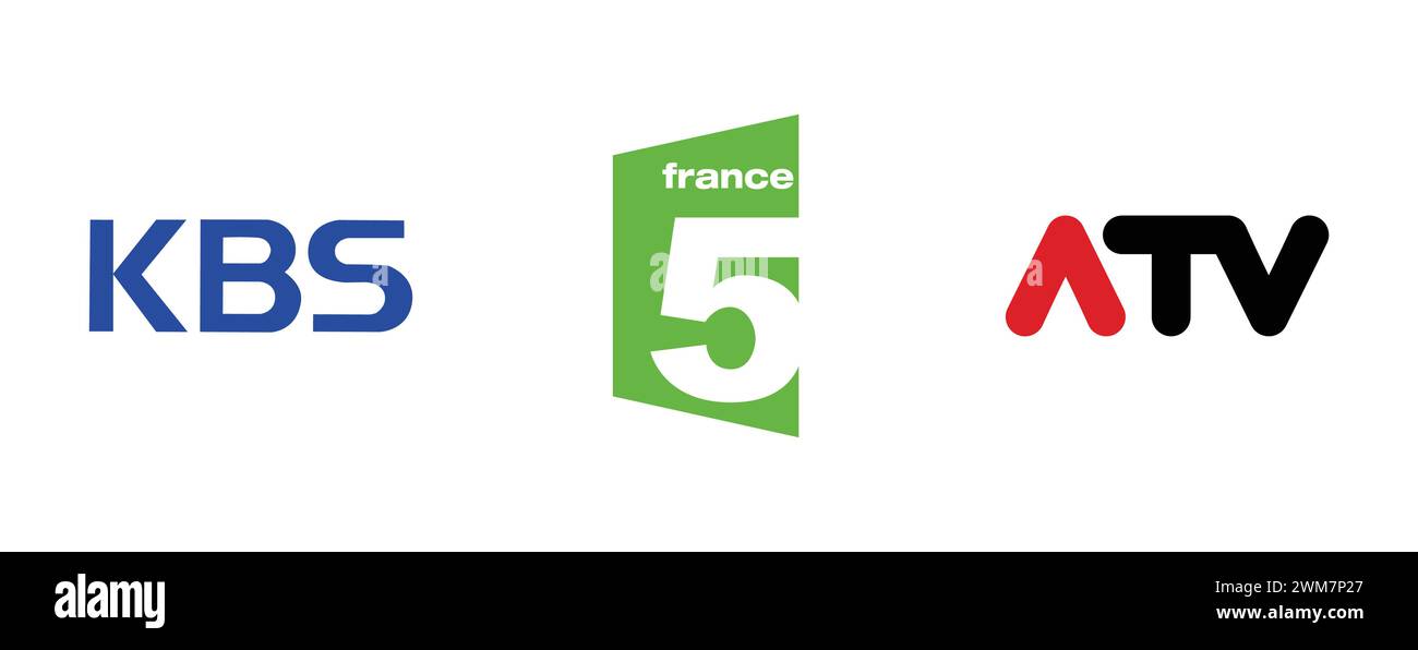 KOREAN BROADCASTING SYSTEM, ATV, FRANCE 5. editorial vector
