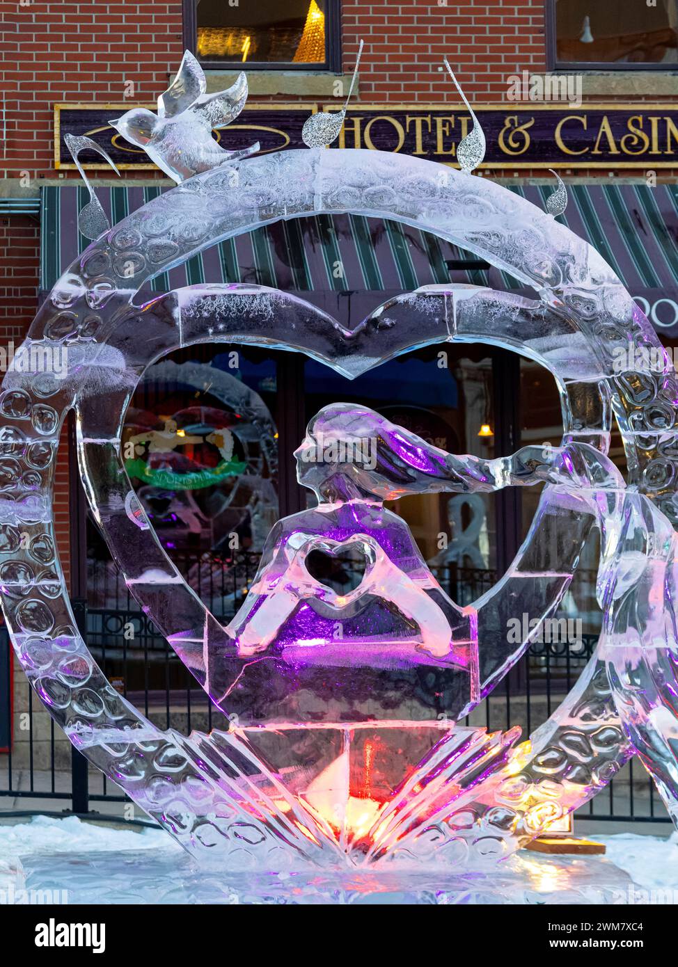 Ice sculptures at the Cripple Creek Ice Festival Stock Photo