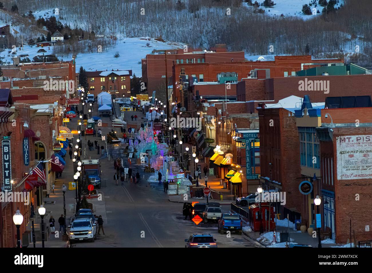 Ice sculptures at the Cripple Creek Ice Festival Stock Photo