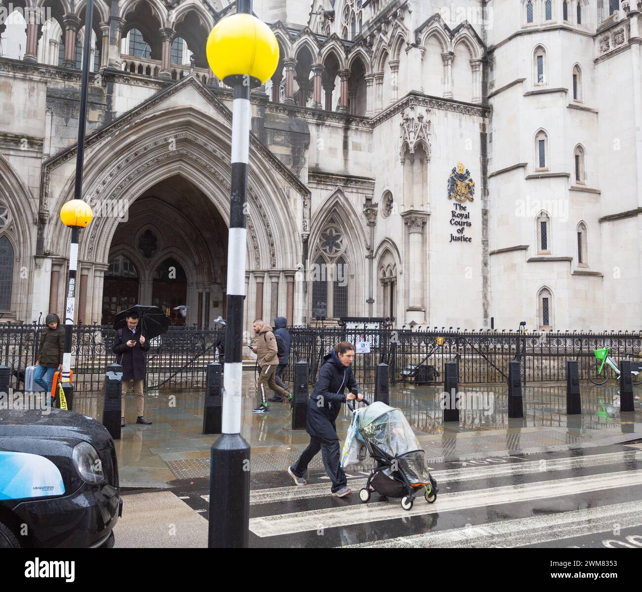New Courts of Justice; public staircase to galleries, Strand front