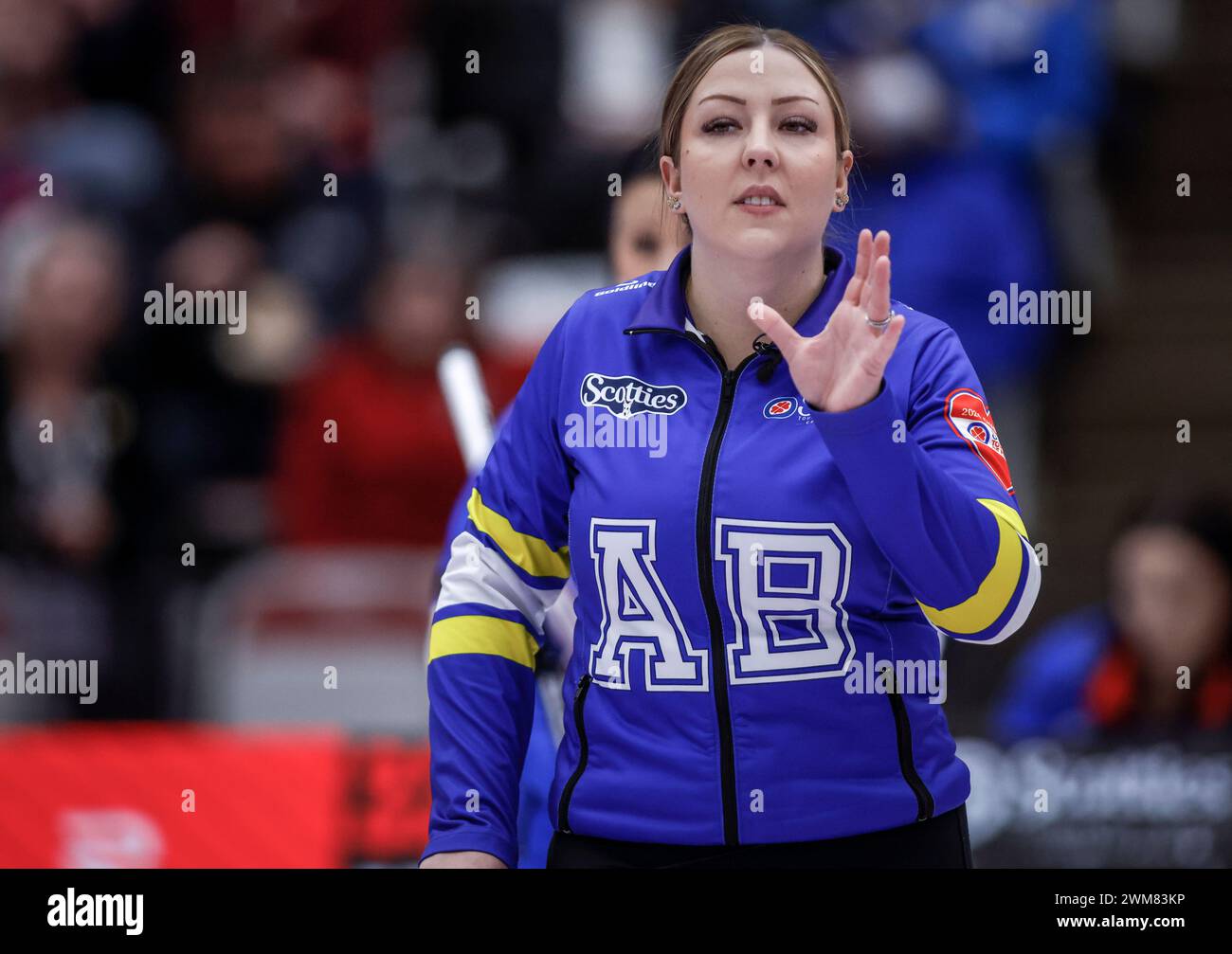 Calgary, Canada. 24th Feb, 2024. Team Alberta skip Selena Sturmay