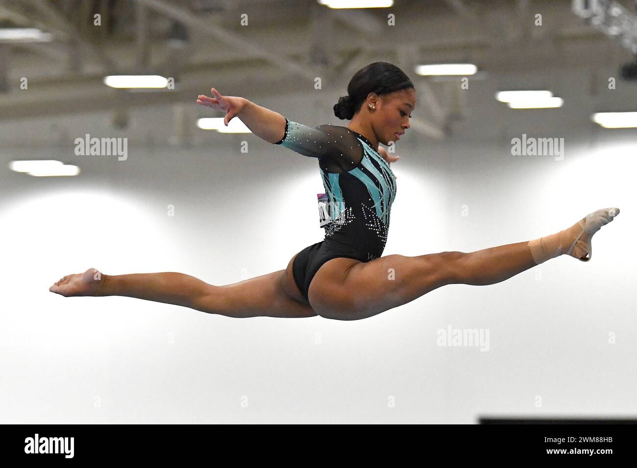 Kayla Lincoln performs on the balance beam at the USA Gymnastics Winter