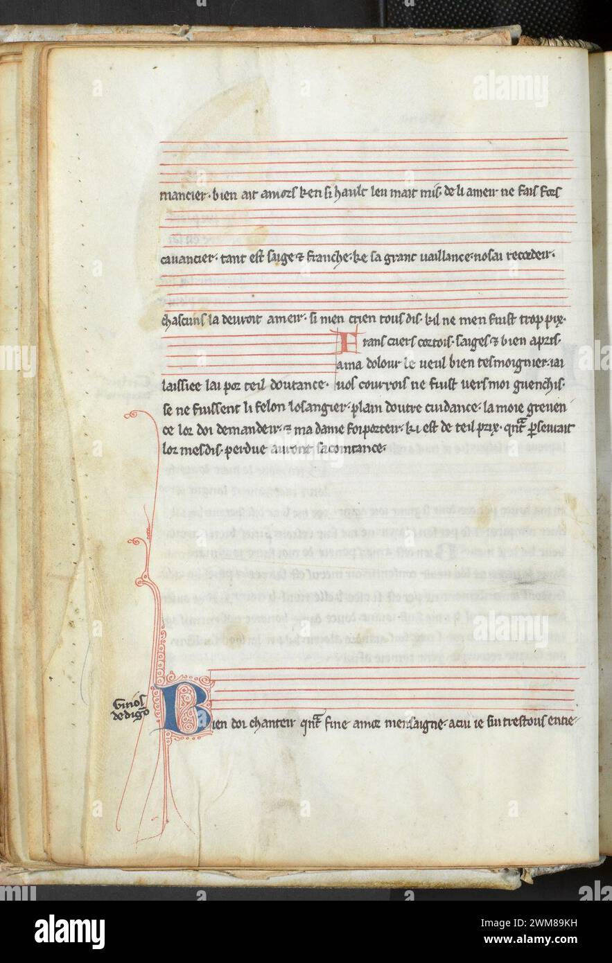 Cod. 389, f. 29v – Chansonnier français Trouvère C. Stock Photo