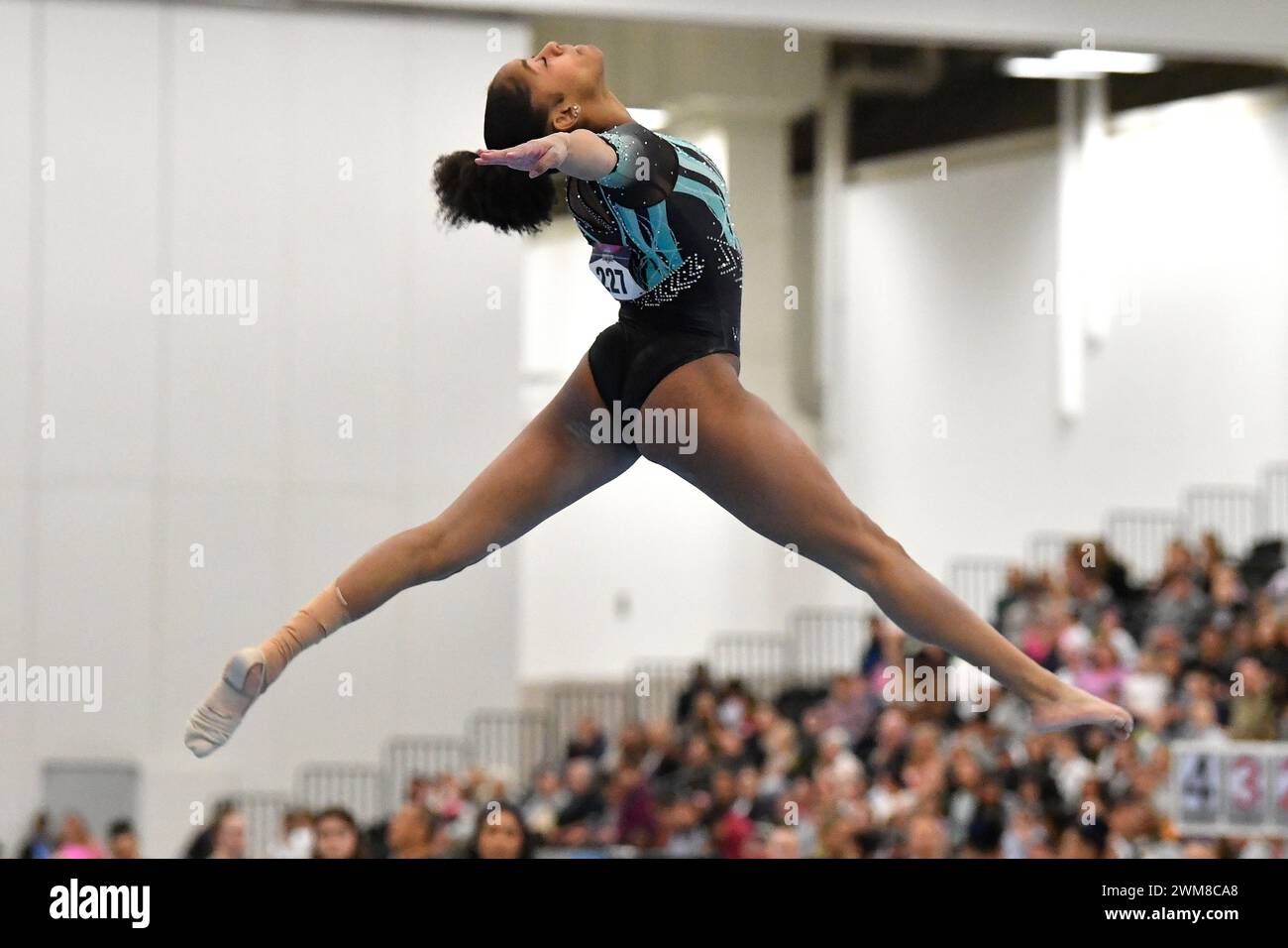 Skye Blakely performs on the floor exercises at the USA Gymnastics