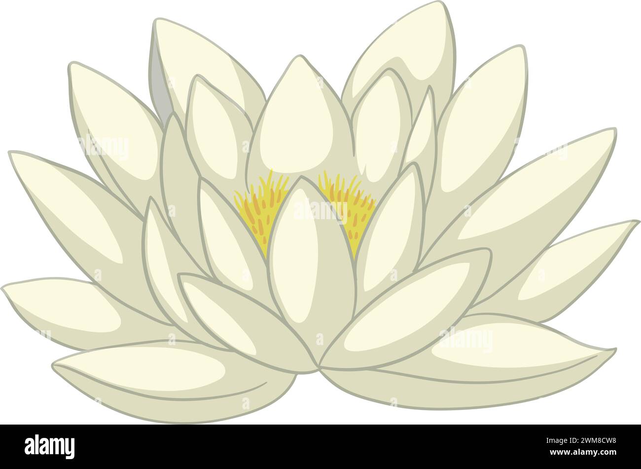 A stylized vector graphic of a white lotus flower Stock Vector Image ...