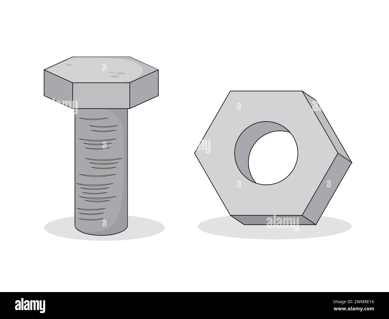 Art illustration symbol icon object work tools design handy worker logo of nut hardware Stock Vector