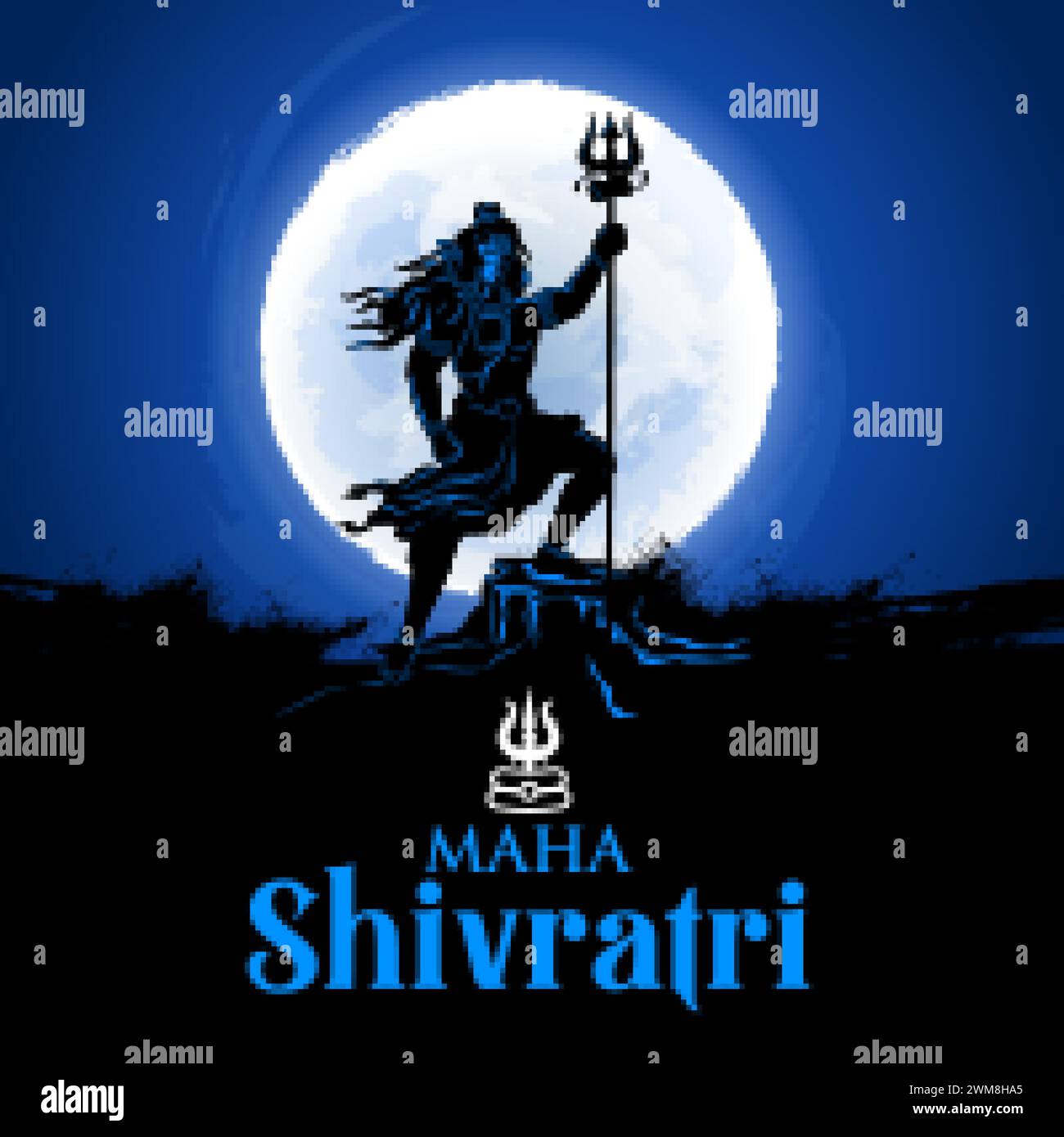 illustration of Lord Shiva, Indian God of Hindu for Maha Shivratri ...