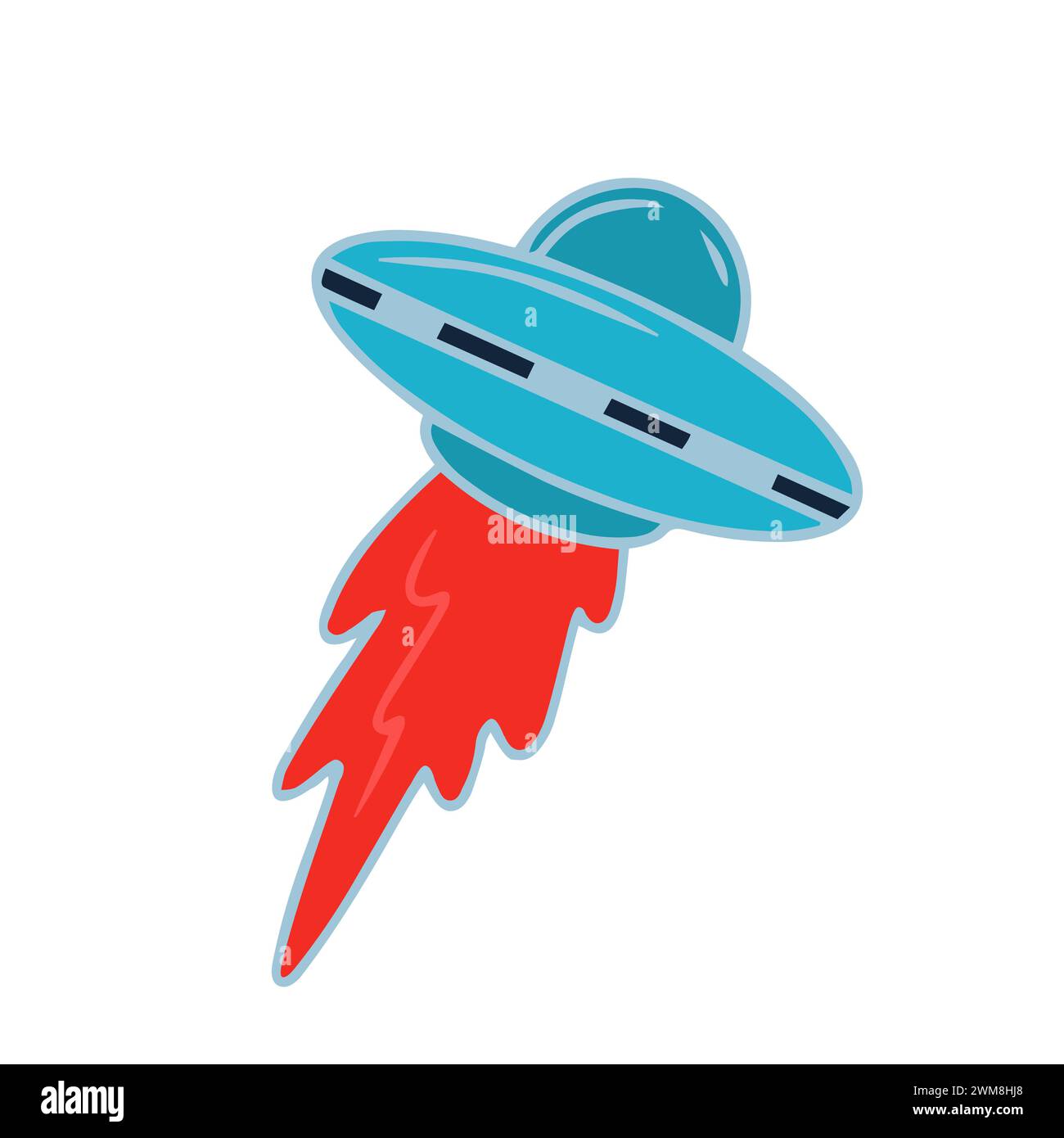 Cartoon Colorful UFO Icon Stock Vector