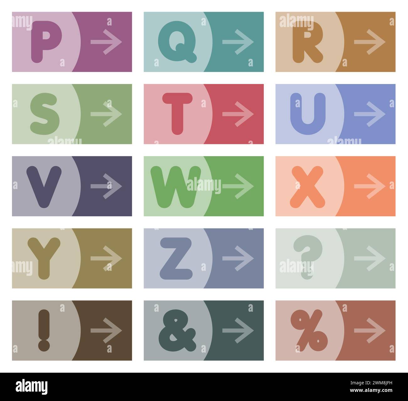 Alphabet and arrows Stock Vector