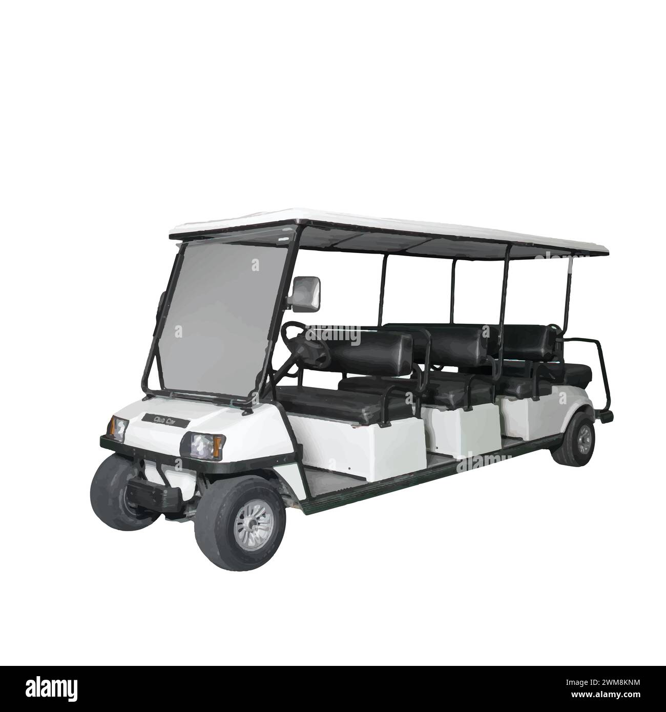 White long club car left angle view Stock Vector