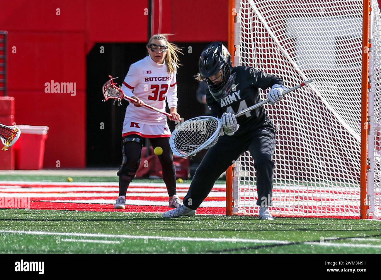 Piscataway, NJ, USA. 24th Feb, 2024. Army West Point goalie Lacey