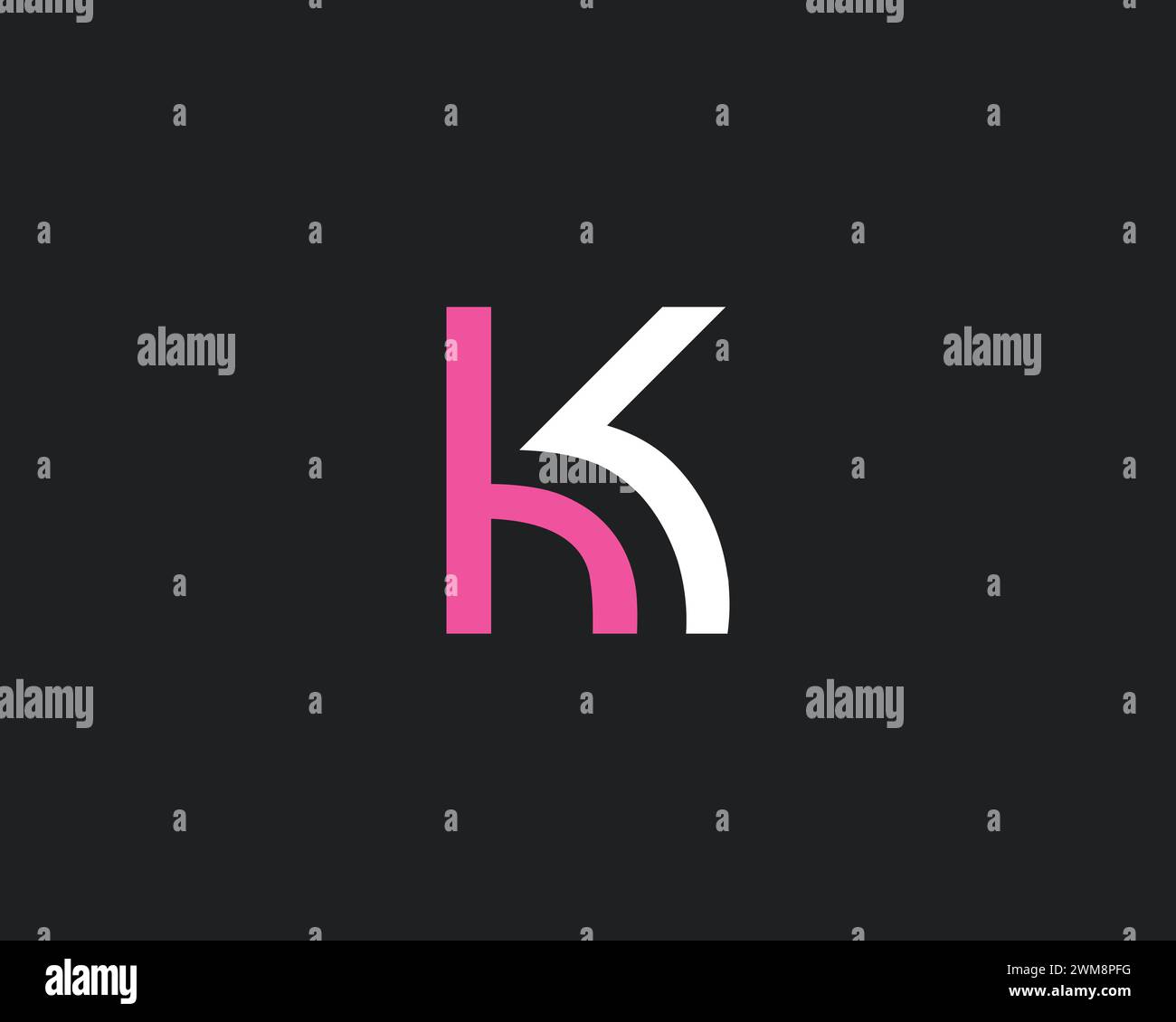 Creative HK Letter Logo Design Template Vector Stock Vector
