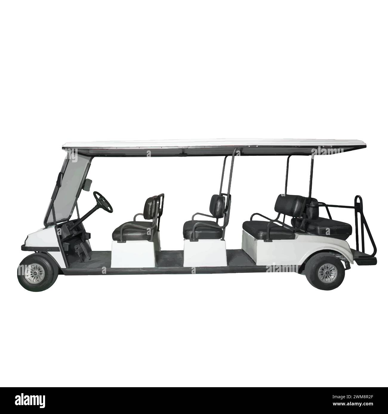 White long club car side view Stock Vector