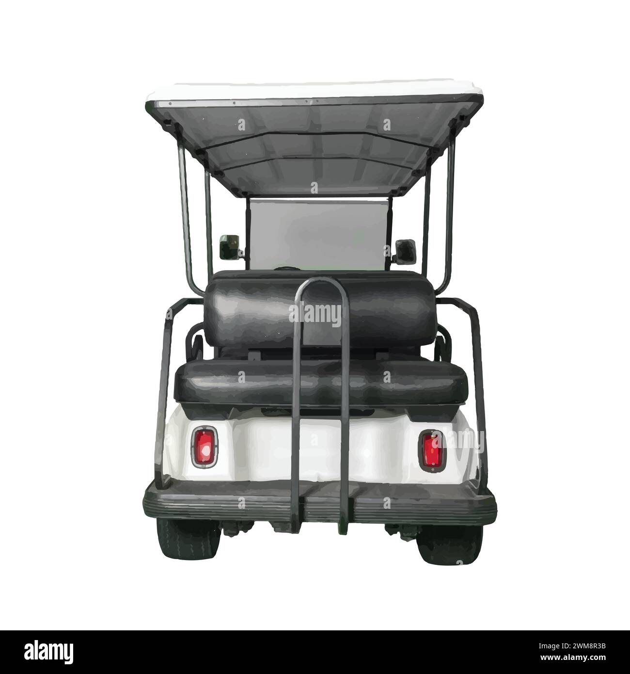 White long club car back view Stock Vector