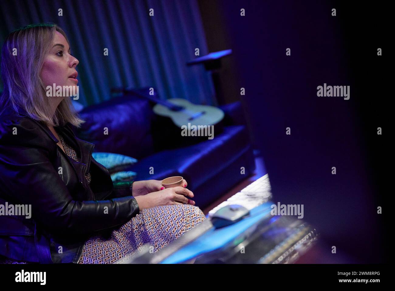 The daughter of guitarist Paco de Lucia, Lucia Sanchez, during an