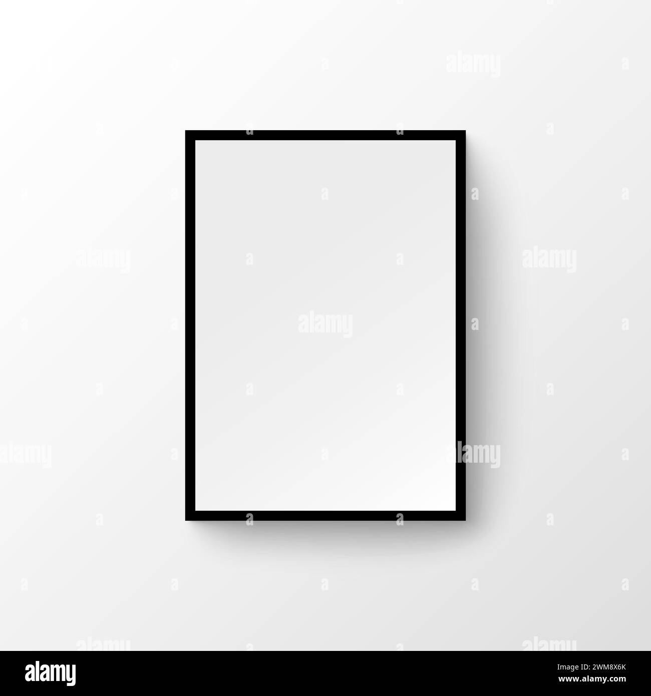Picture frame wall image. Blank wood painting modern photo frame gallery design Stock Vector