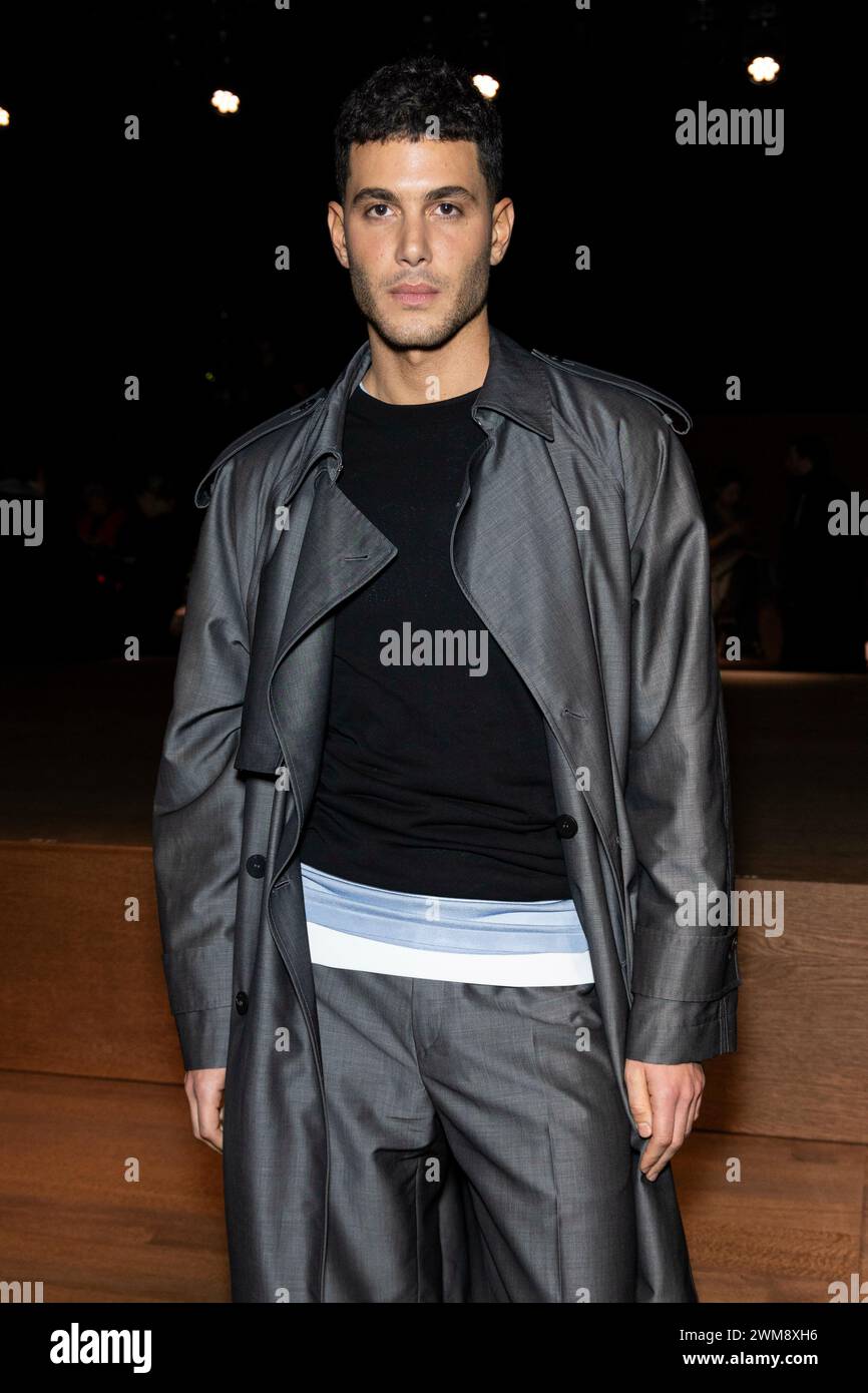 Fai Khadra attends FERRAGAMO Fall/Winter 2024 runway during Milan