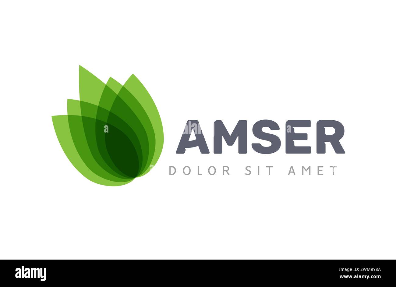 Vector leaf logo, green clean eco icon tree growth. Abstract leaf ...