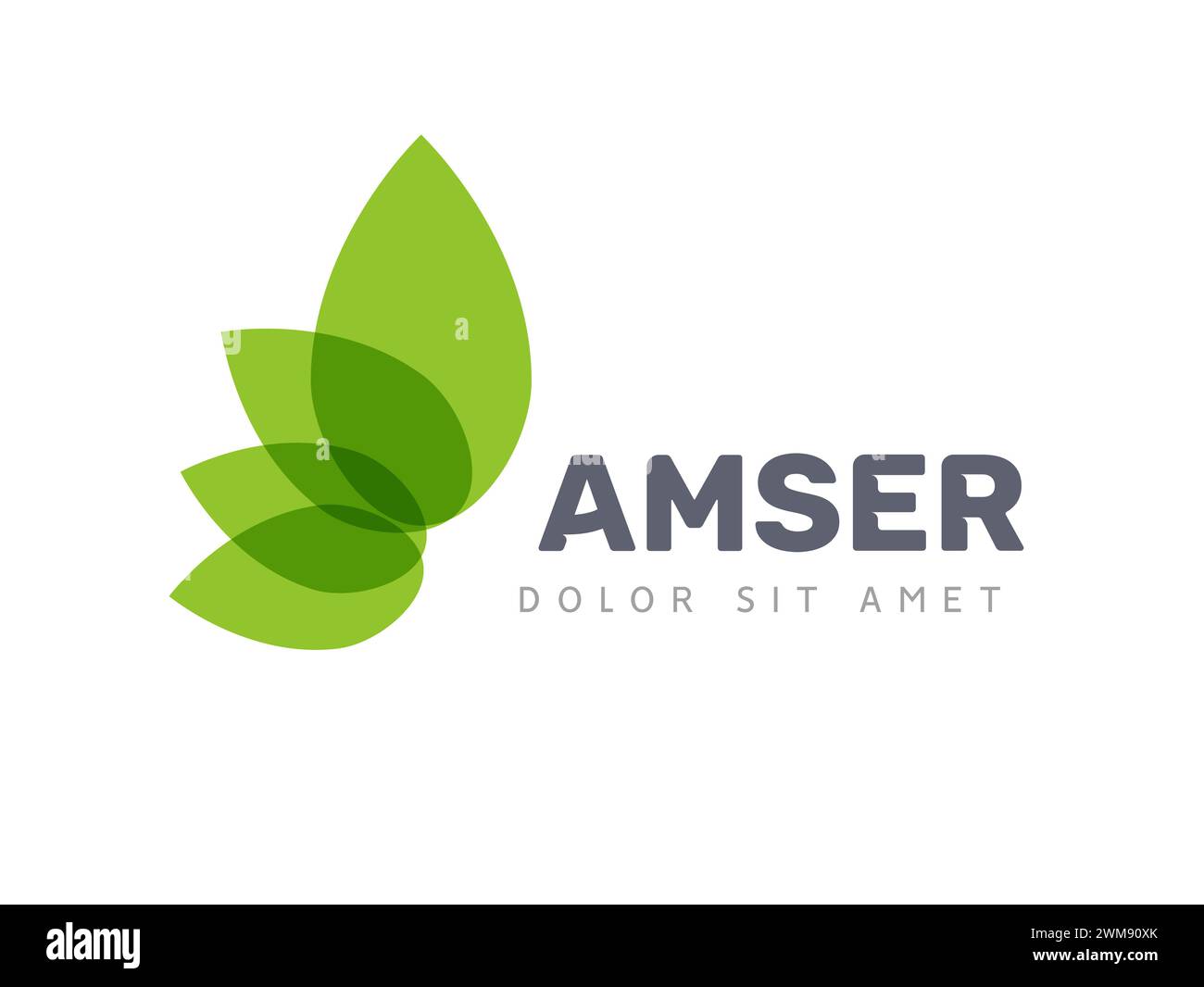 Vector leaf logo, green clean eco icon tree growth. Abstract leaf ...