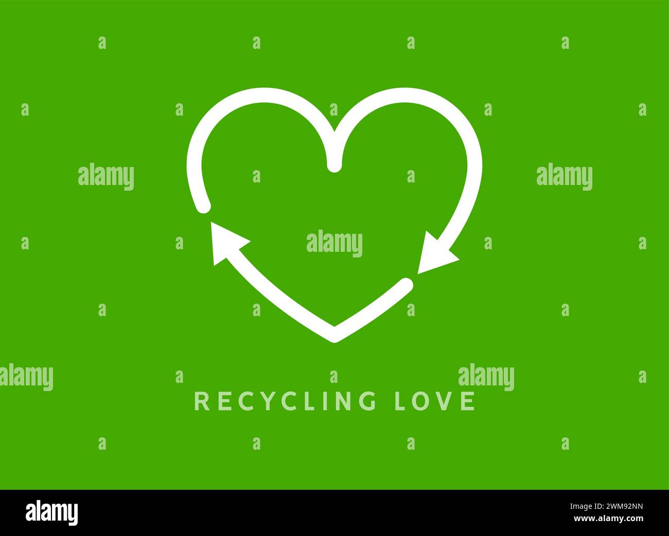 Recycle heart arrow sign. Recycle love icon vector. Heart shape cycle ...