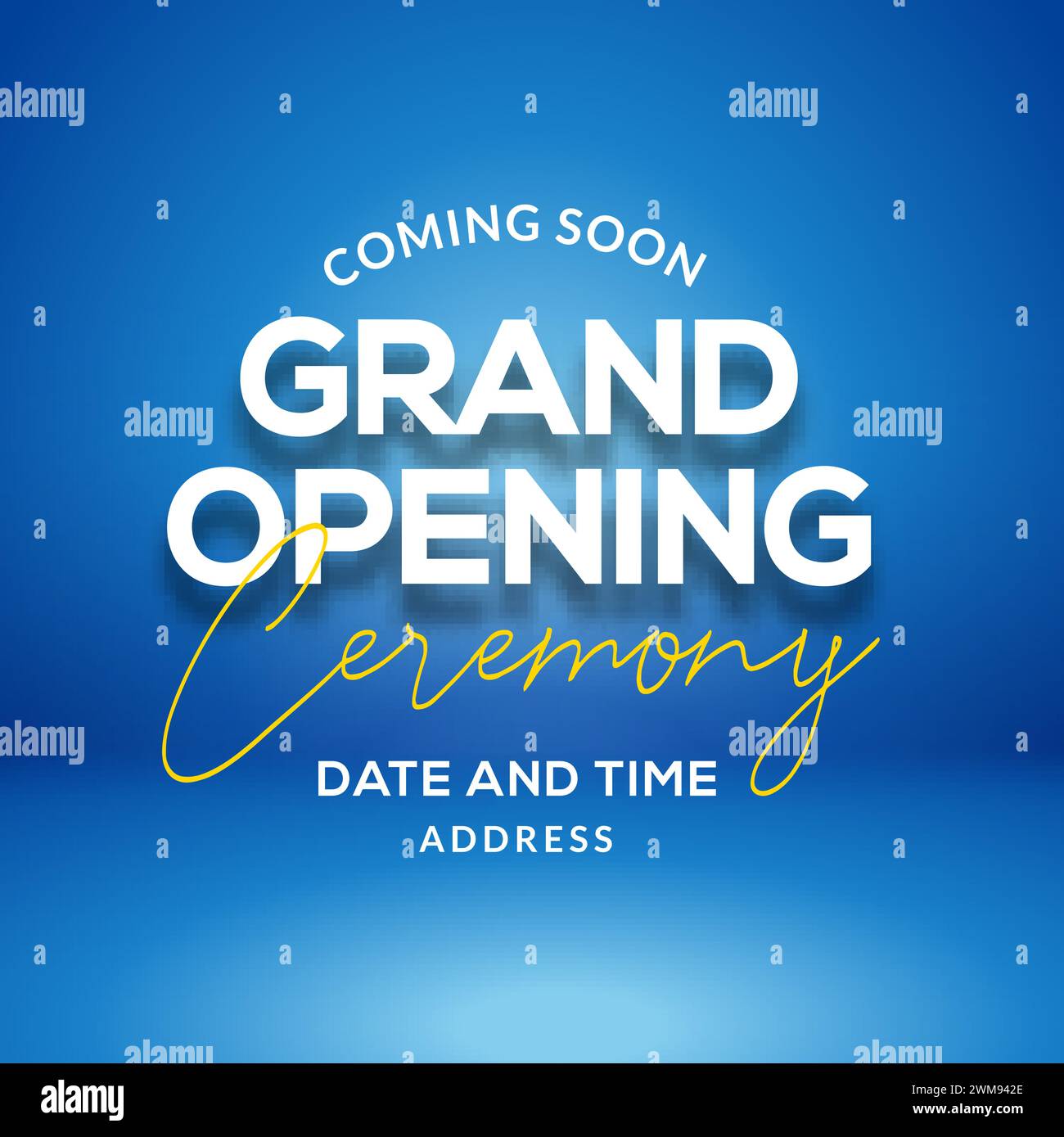 Grand Opening ceremony poster concept invitation. Grand opening event