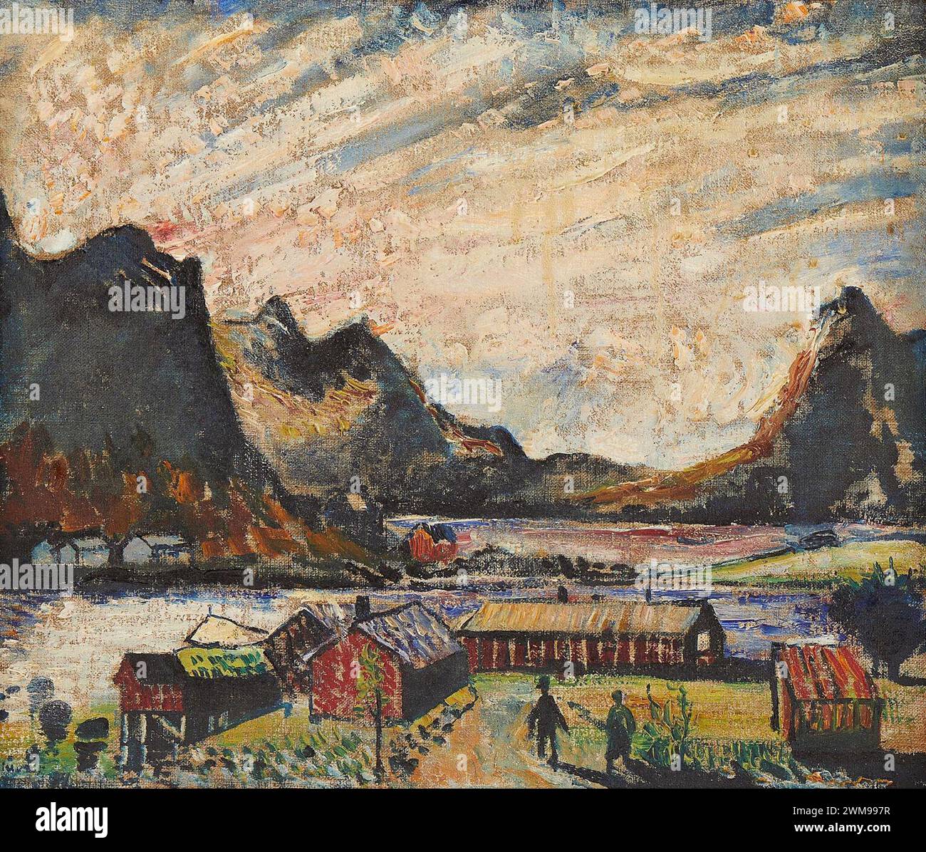 Bernt Cl��ver Nordische Landschaft. Stock Photo