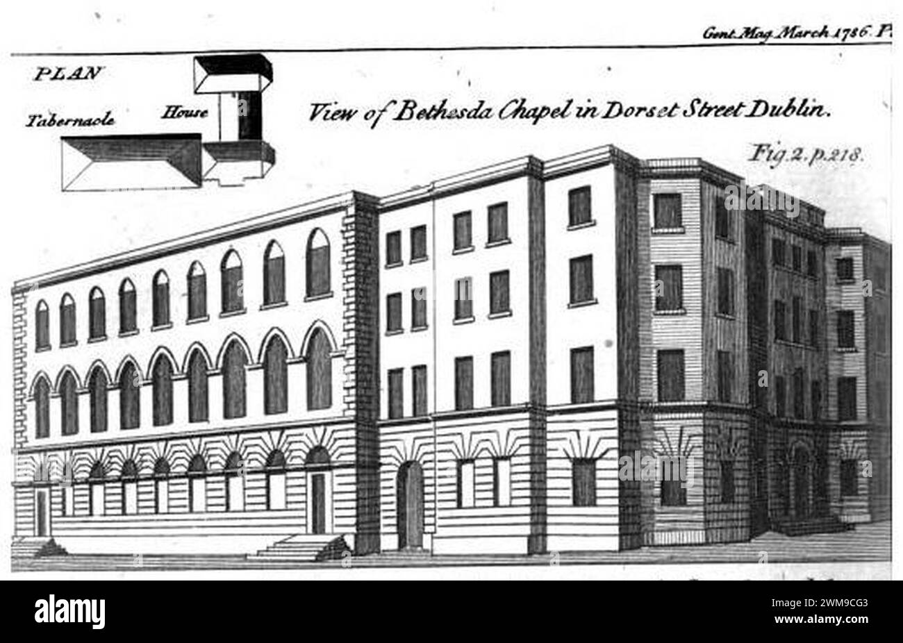 Bethesda Chapel Dublin 1786. Stock Photo
