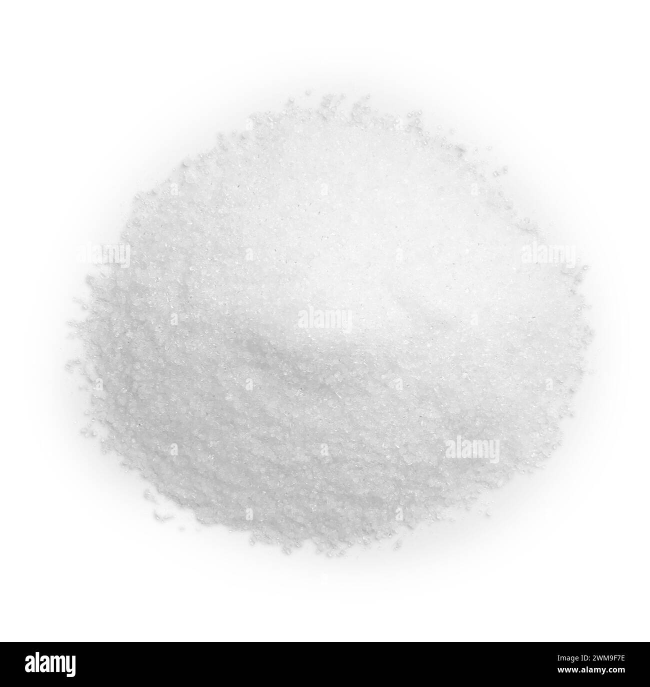 Pile of sugar isolated on white, top view Stock Photo