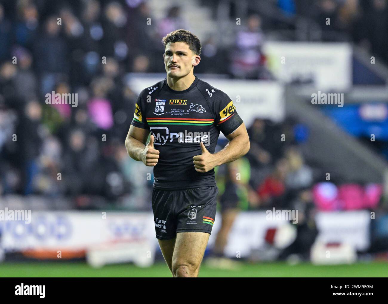 Nathan Cleary of Penrith Panthers, during the 2024 World Club Challenge