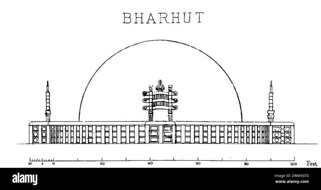 Bharhut stupa original layout. Stock Photo