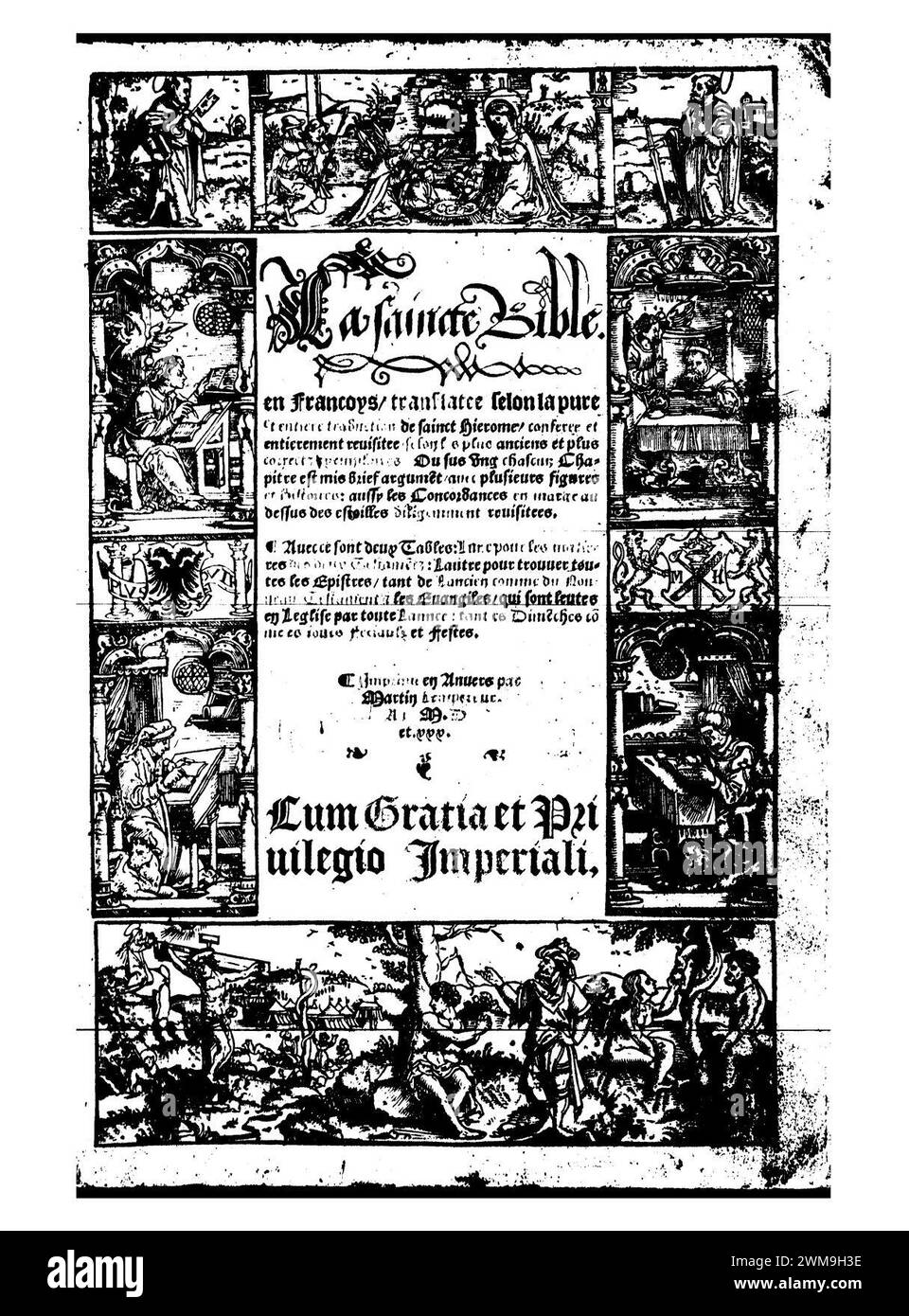 Bible de Lefèvre d'Étaples, 1530 - 2. Stock Photo