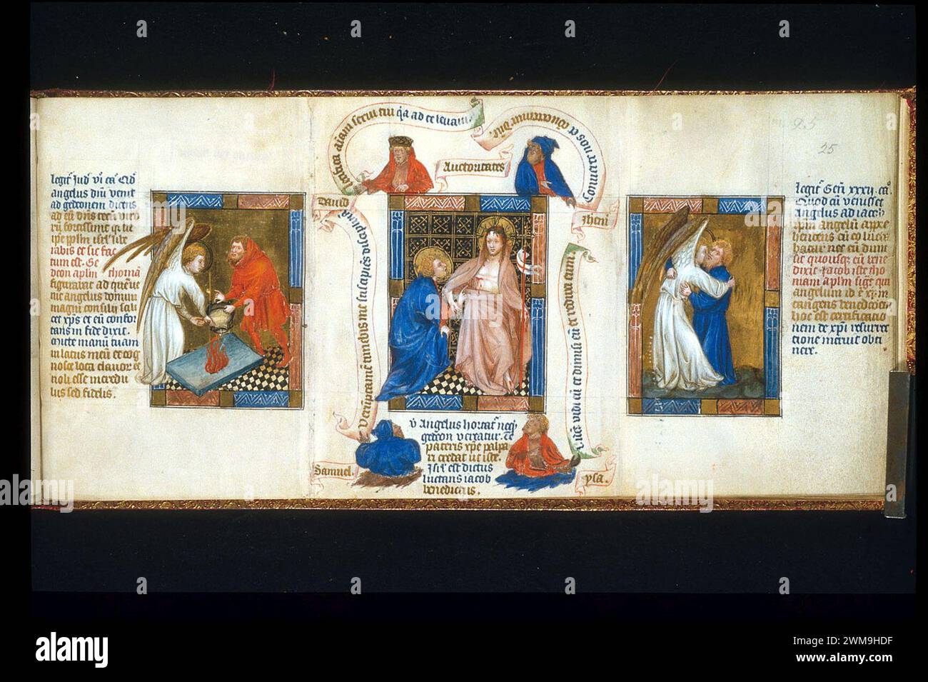 Biblia Pauperum - King's 5 - Folio 25 - Incredulity of Thomas. Stock Photo