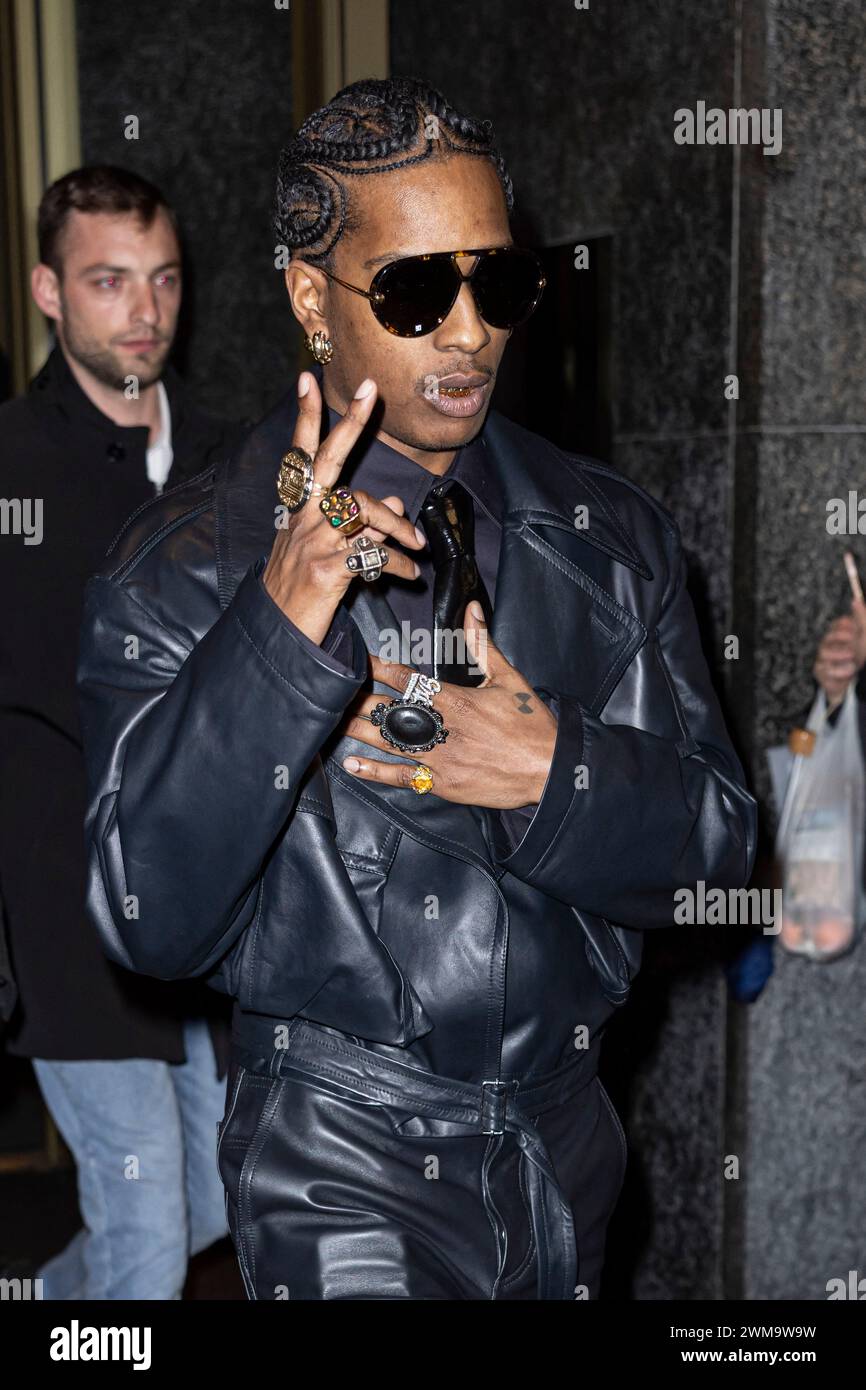 ASAP Rocky leaving his hotel to attend Bottega Veneta Fashion show ...