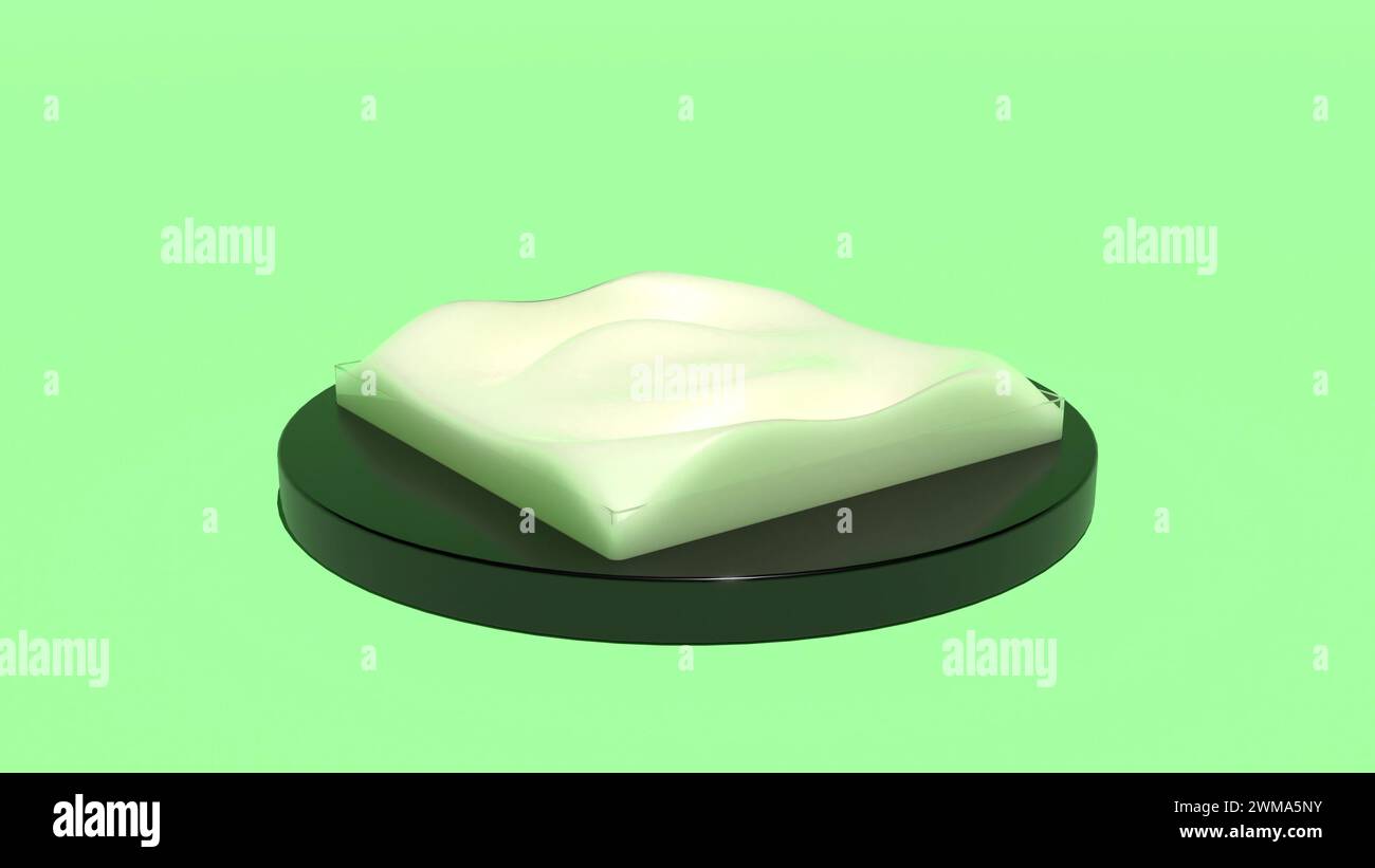 Cream flow wave mockup scene 3d render Stock Photo - Alamy