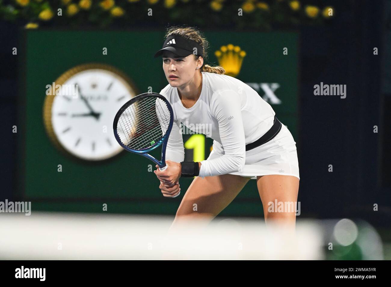 DUBAI, UAE, 24th February 2024. Action from the WTA Finals match of the