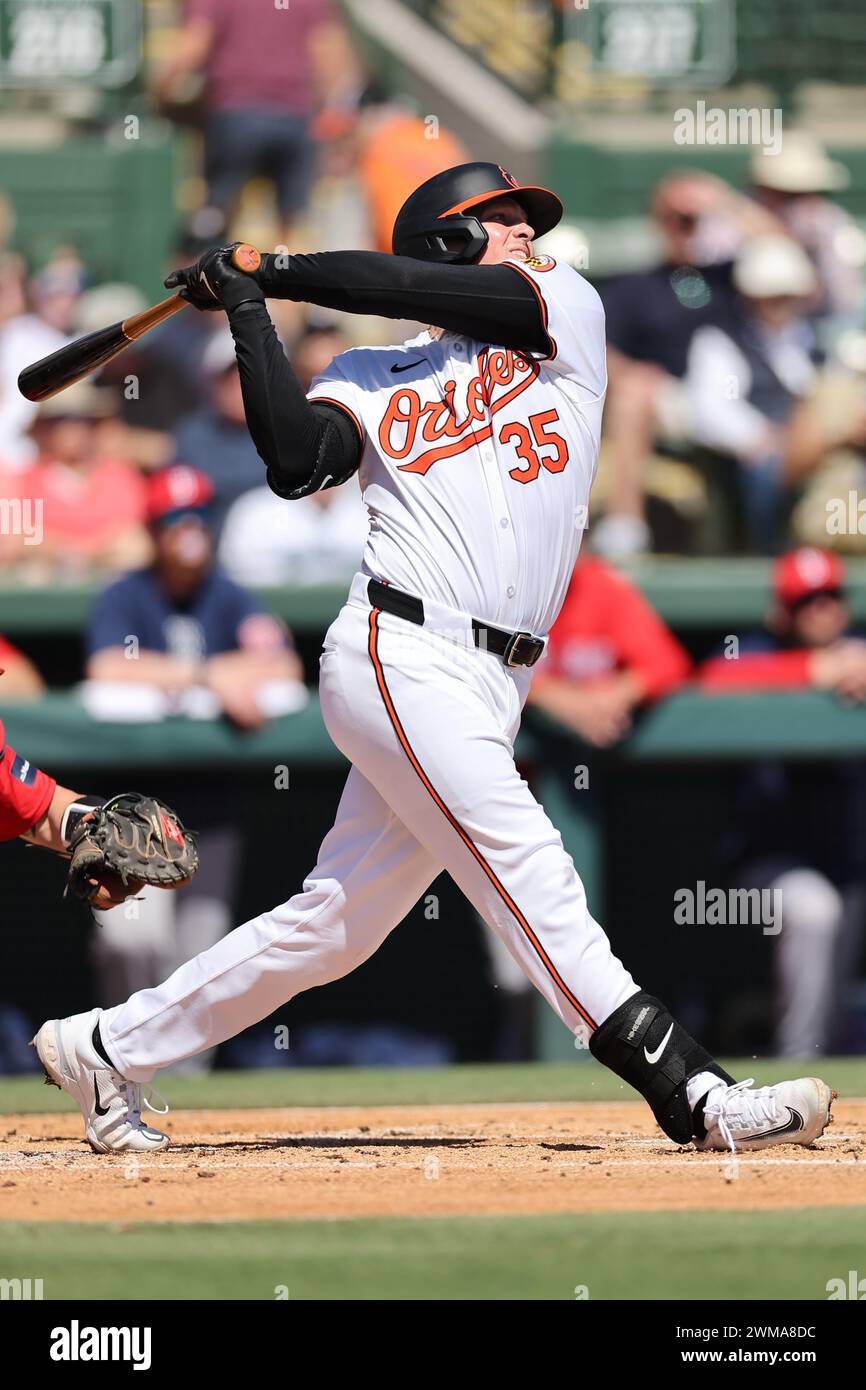 Sarasota FL USA; Baltimore Orioles catcher Adley Rutschman (35) homers