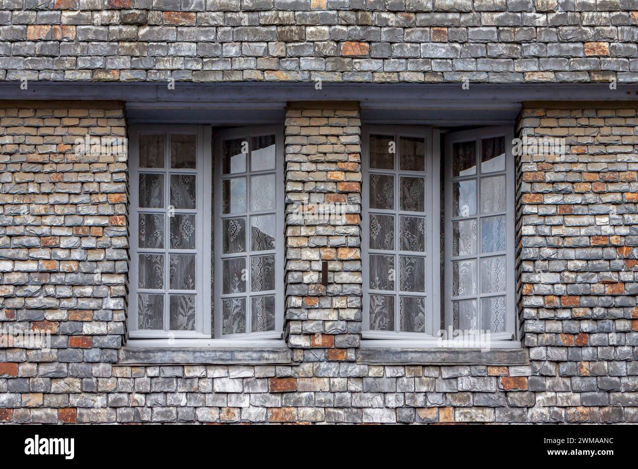 House facade in Guingamp, Bre Stock Photo