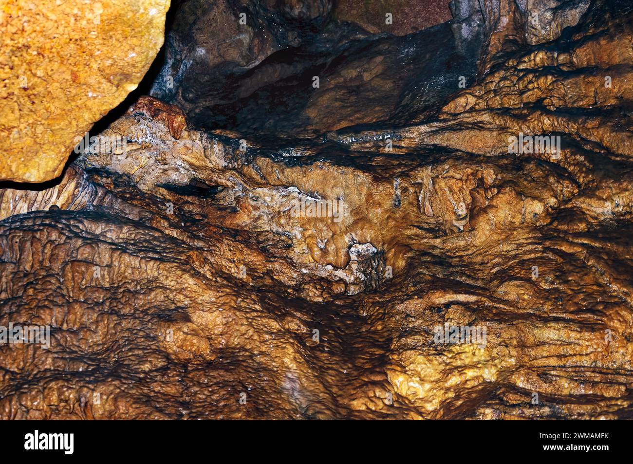 Stalactite, stalagmite walls of the cave. Template for design. Pattern ...