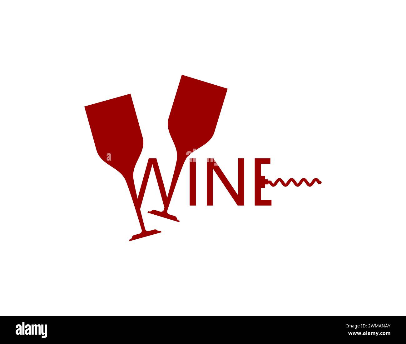 Wine logo. Glasses of wine sign icon liquor store. Red and white wine. Stock Vector