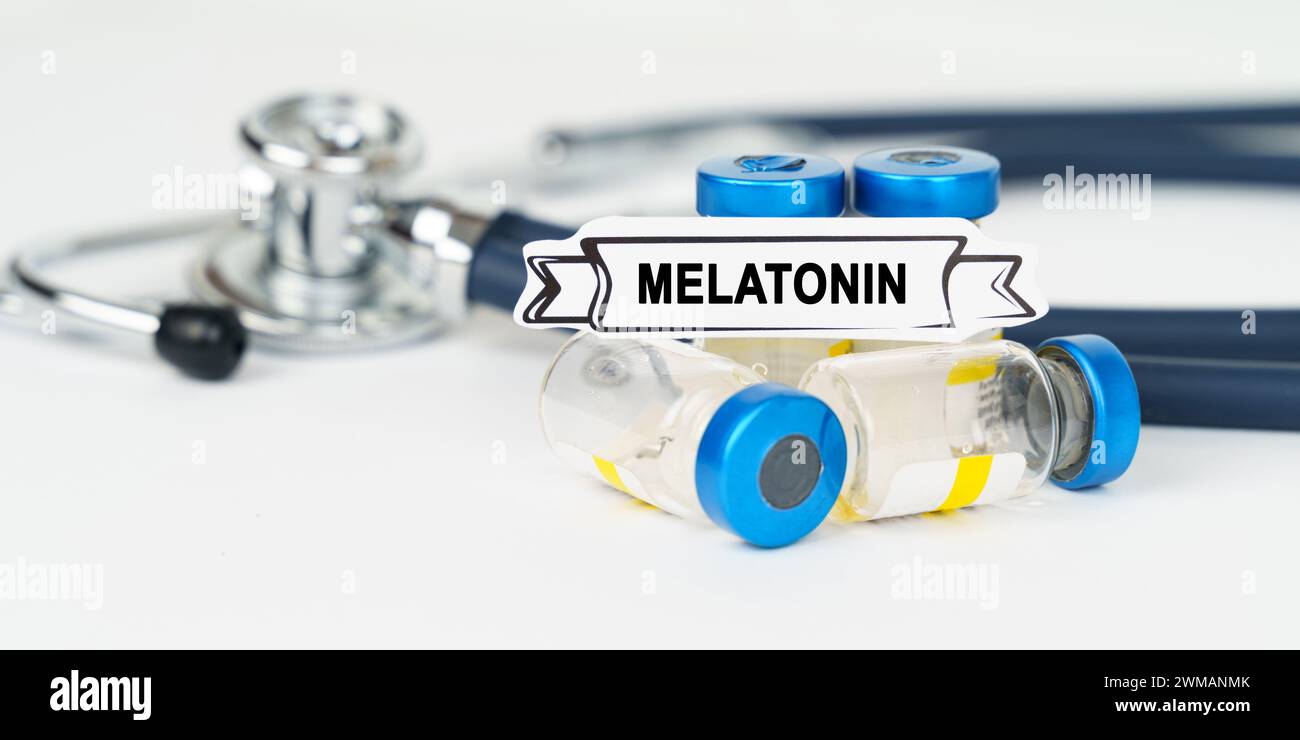 Melatonin bottle hi-res stock photography and images
