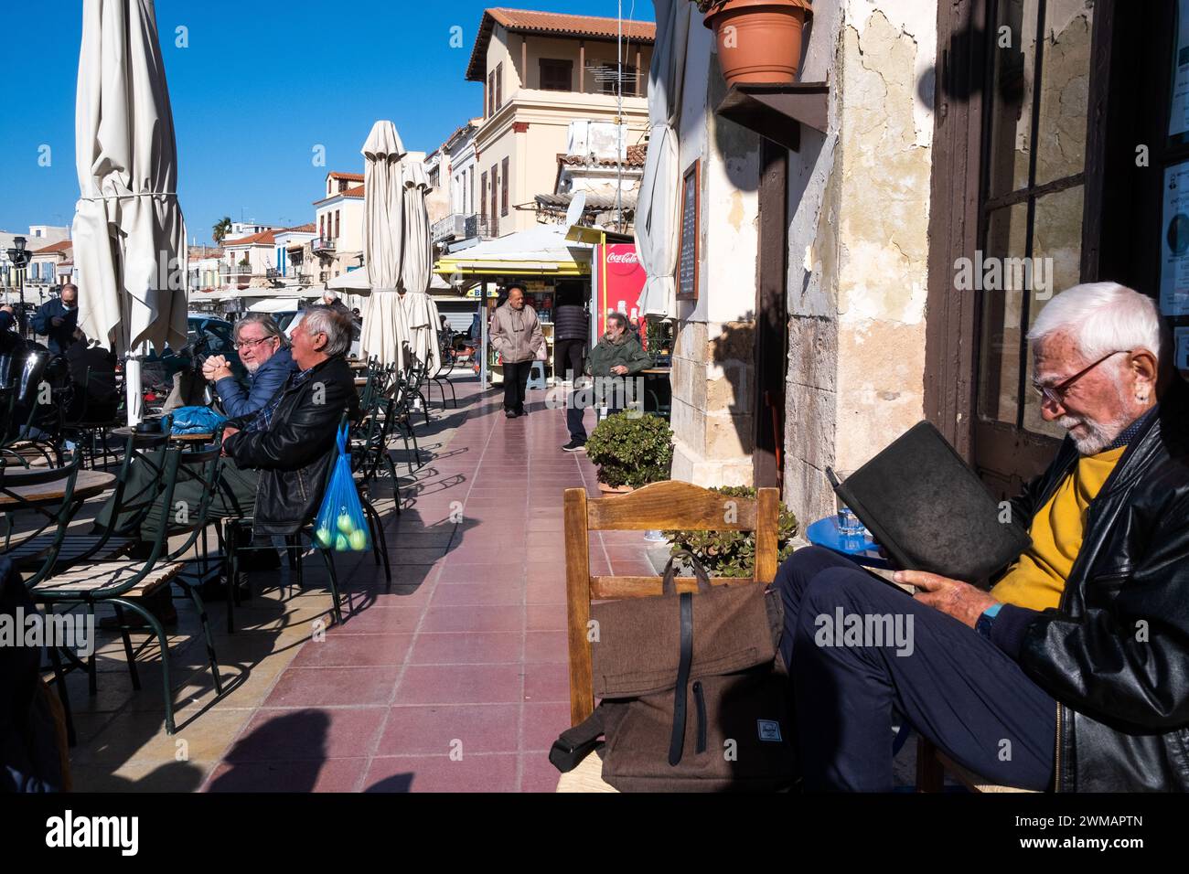 Greece, Saronic Gulf, Western Sporades, Aegina on 2023-01-13. The island of Aegina in the Saronic Gulf, an Athenian town in the heart of the Aegean Se Stock Photo