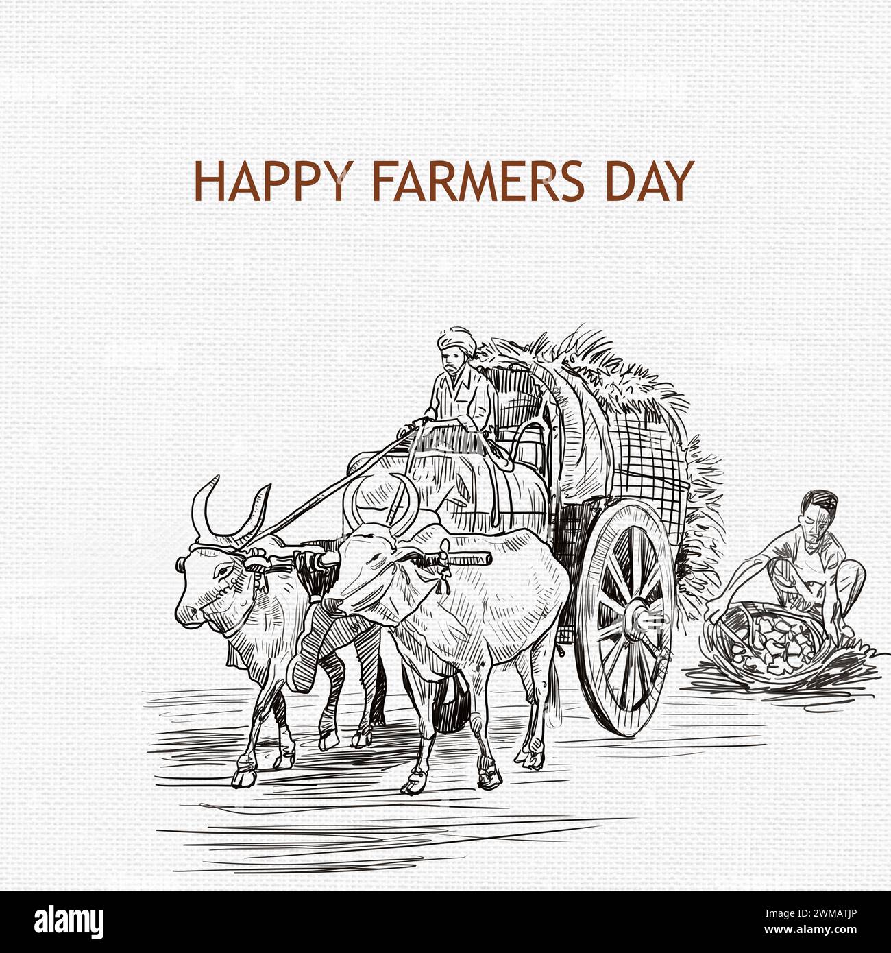 Happy Farmers Day illustration Art, Indian Farmer agriculture art ...