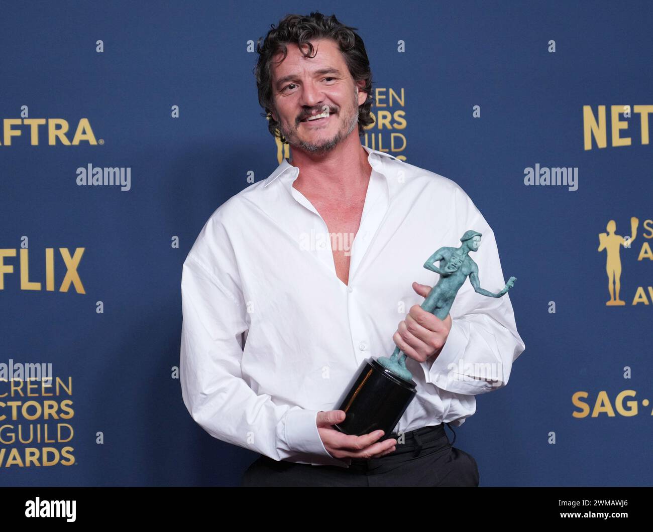 Los Angeles, USA. 24th Feb, 2024. Pedro Pascal, winner of the Outstanding Performance by a Male