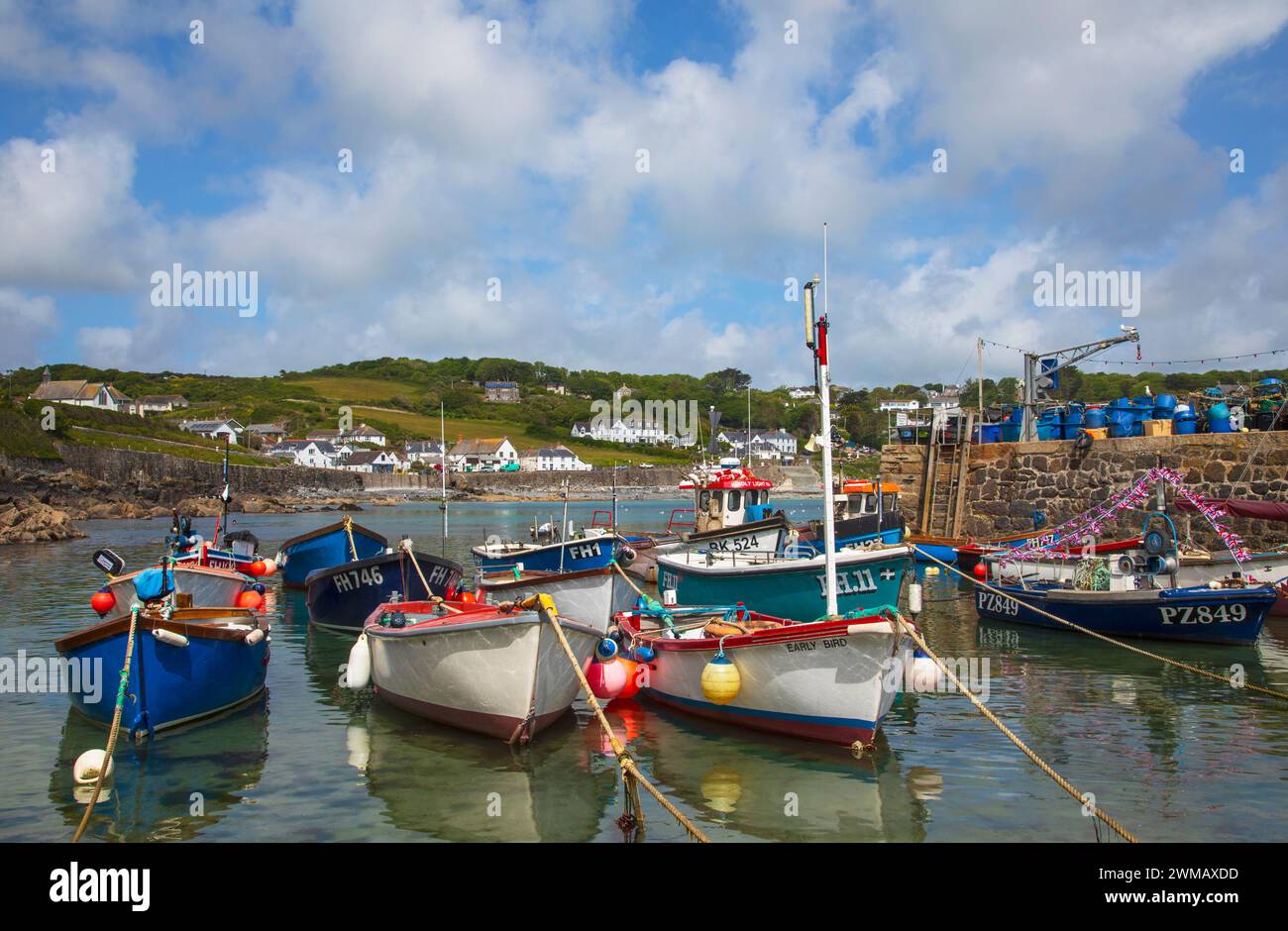 Parbrook Coverack Fishing boats at Coverack Harbour Stock Photo - Alamy