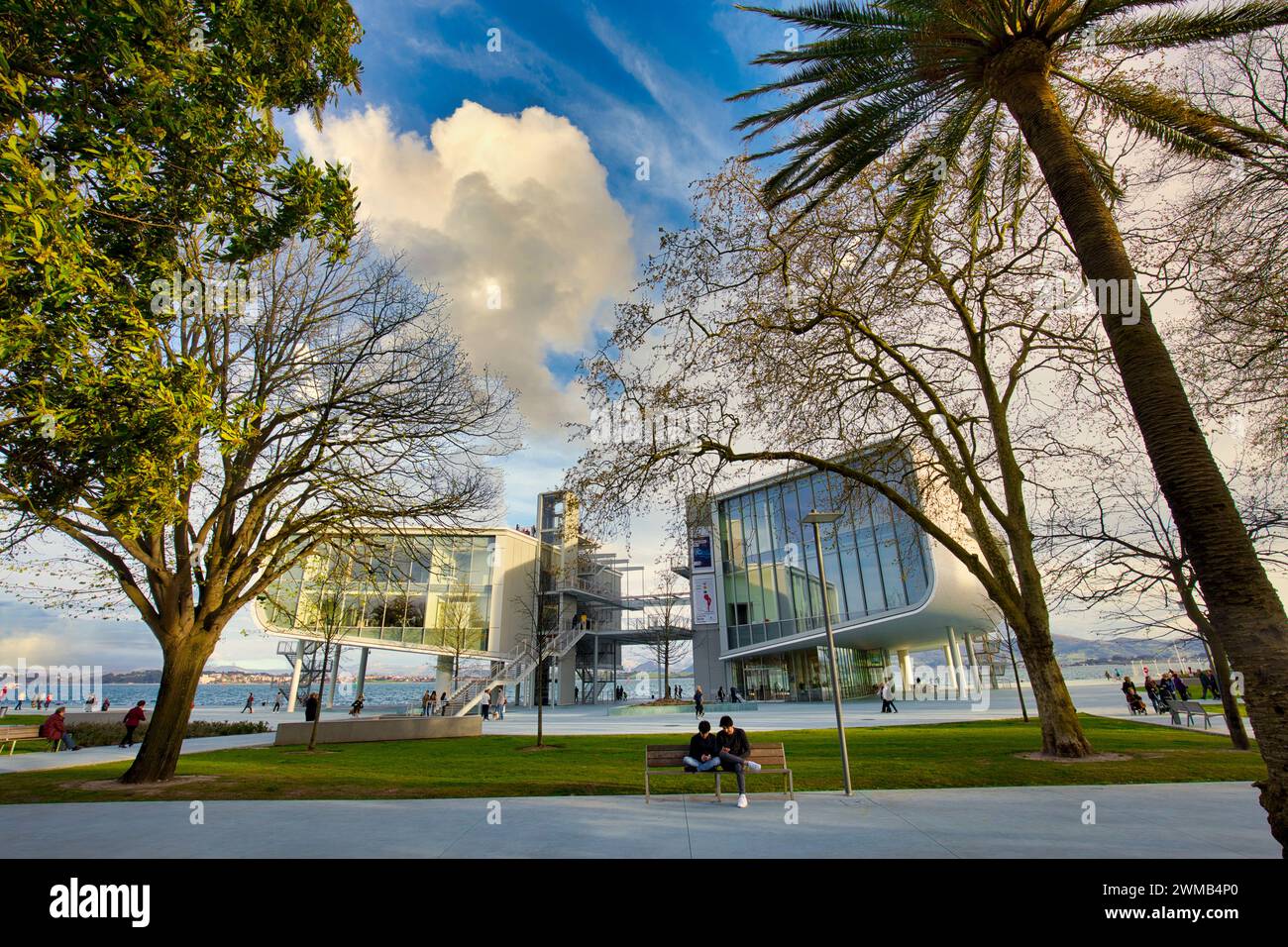 Botin Center Museum Art and Culture, Architect Renzo Piano, Jardines de Pereda, Santander, Cantabria, Spain, Europe Stock Photo