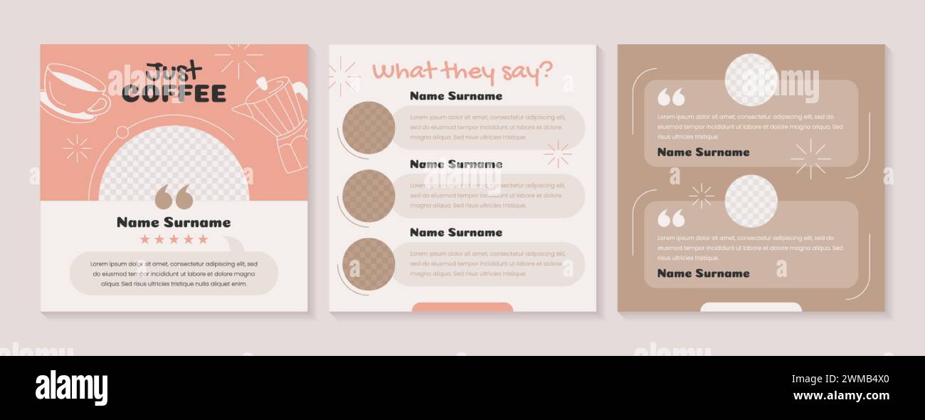 Customer feedback testimonial social media posts Stock Vector Images ...
